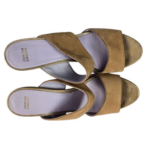 Johnston & Murphy Nisha Wedge Sandals Size 10M Brown Slide - Picture 8 of 10